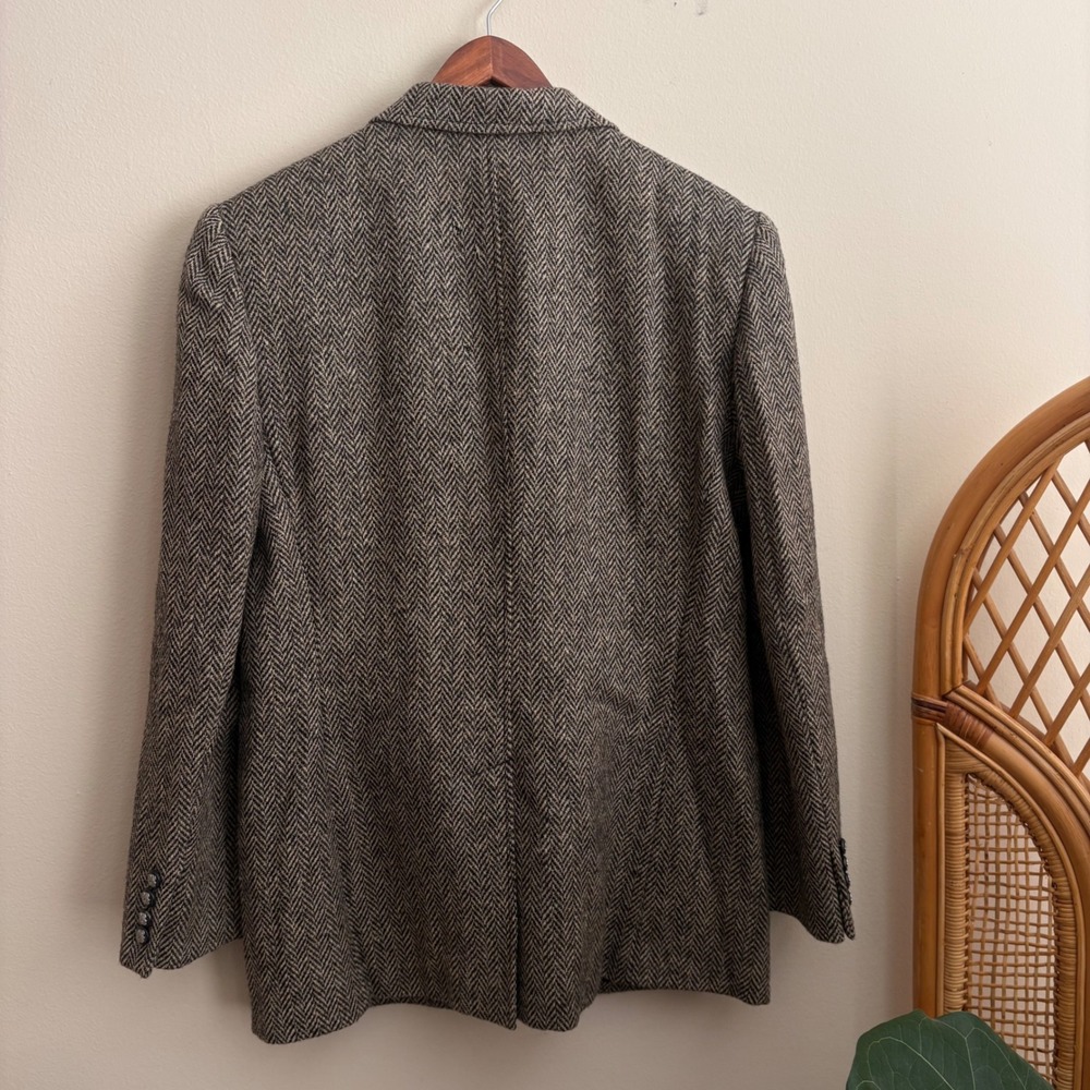 Vintage Polo Ralph Lauren Womens Equestrian Brown Herringbone Riding Blazer Coat - Picture 5 of 8